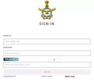 AFCAT Exam Login Page