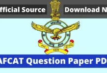 AFCAT Question Paper PDF (Last Year Practice Papers) AFCAT Question Paper PDF