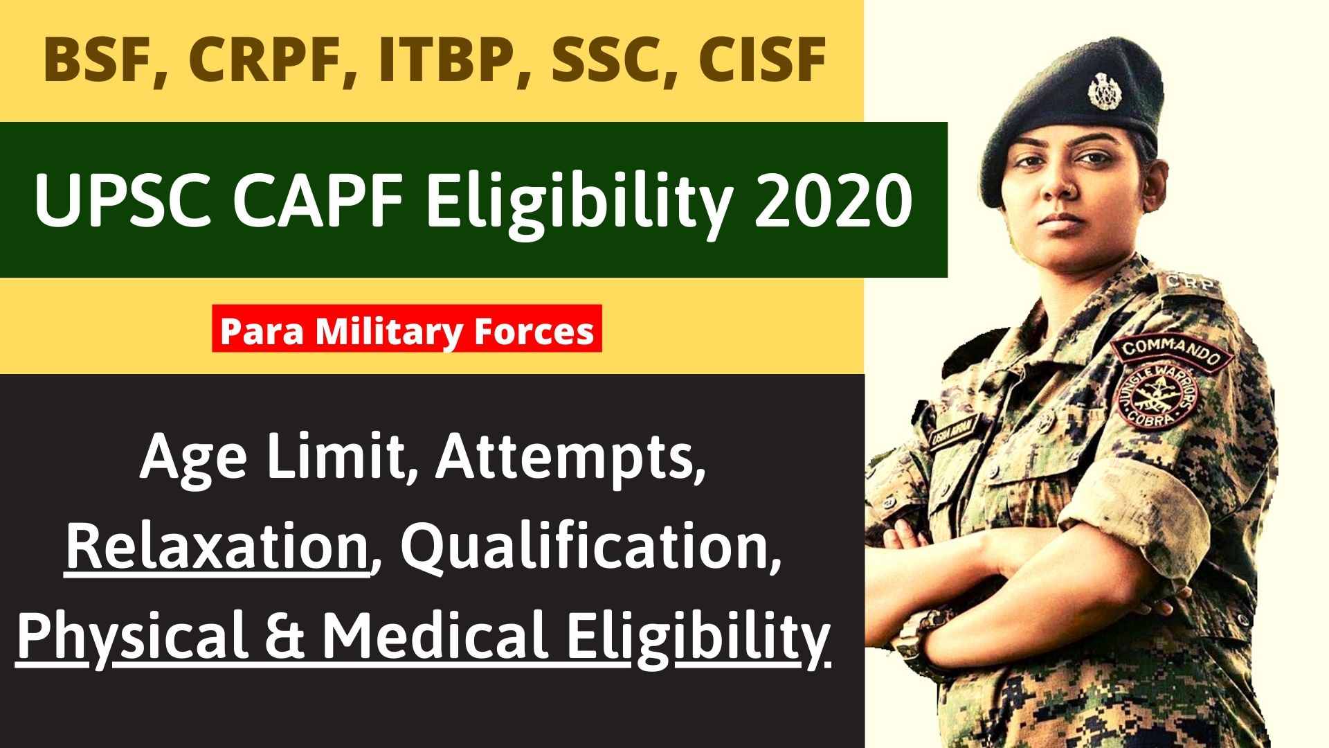 UPSC CAPF Eligibility 2021