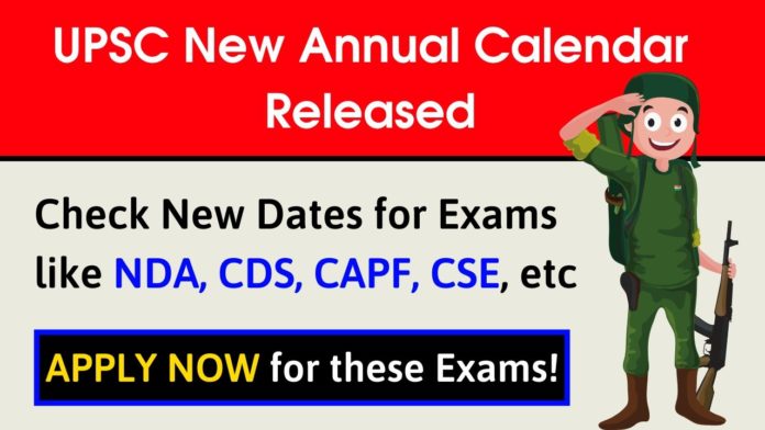 UPSC New Annual Calendar 2020