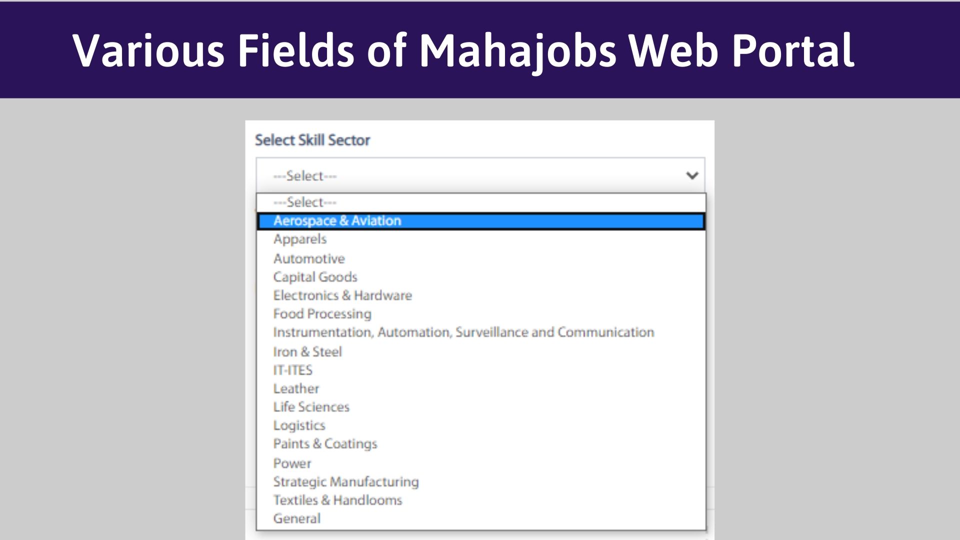 Mahajobs portal Categories